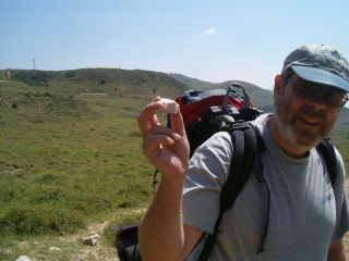 Don holding rock where we started trail